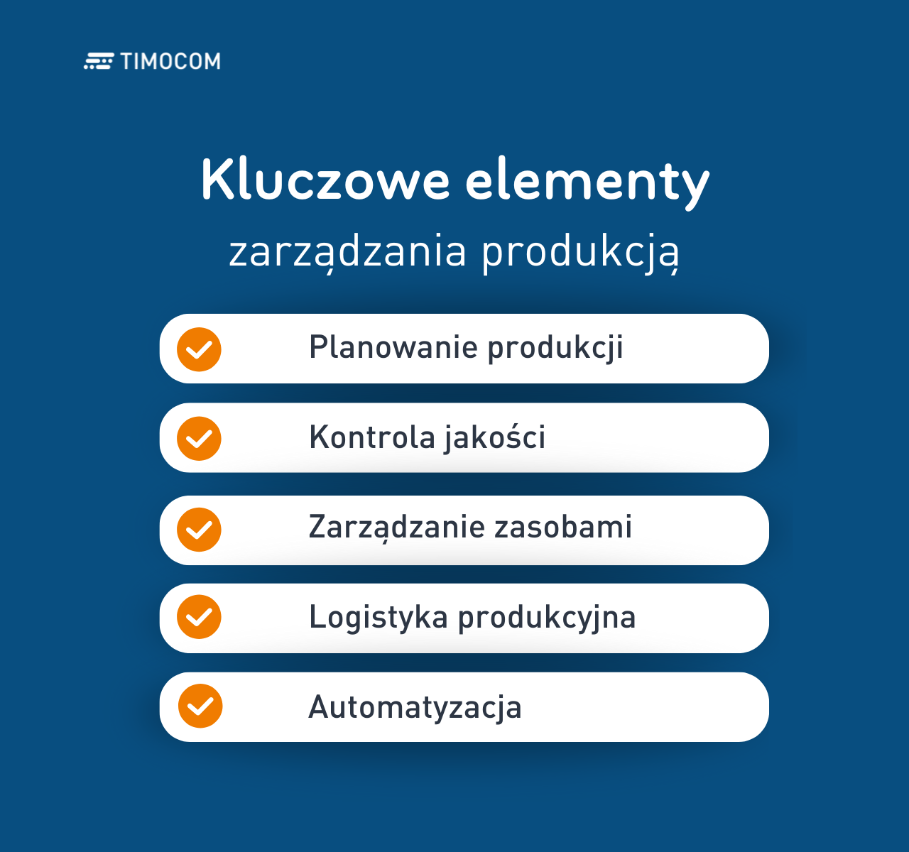 Kluczowe elementy zarządzania produkcją infografika