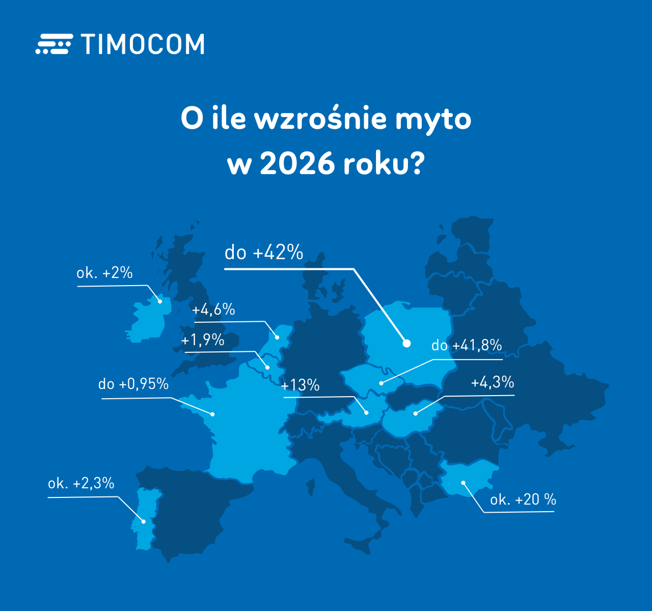 Opłaty drogowe 2026 - mapa