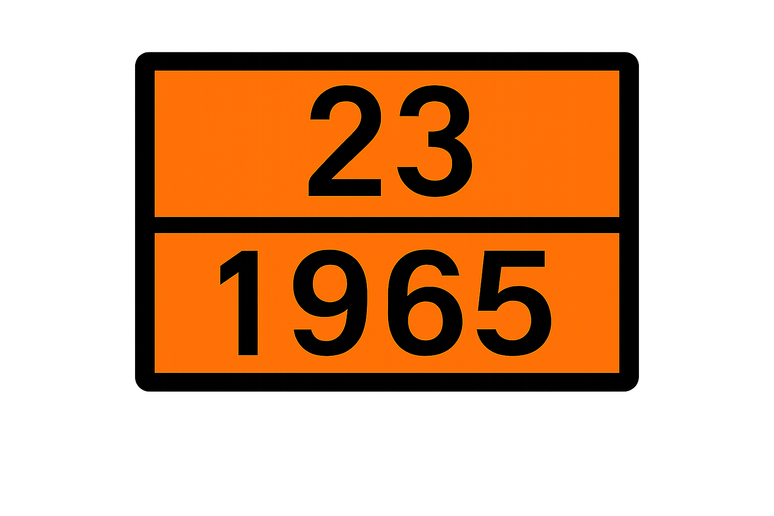 Tablica Kemlera z numerem UN