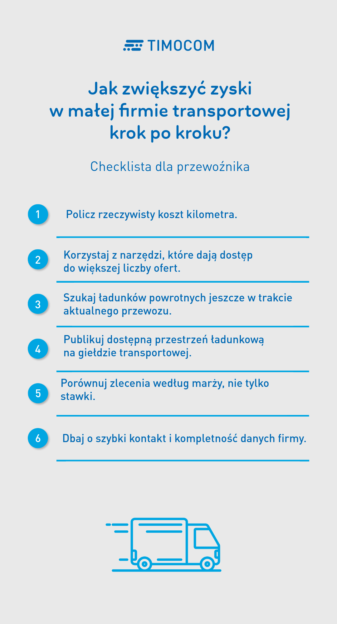 Jak zwiększyć zyski w malej firmie transportowej - infografika