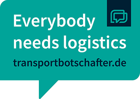 Aufkleber Everybody needs logistics